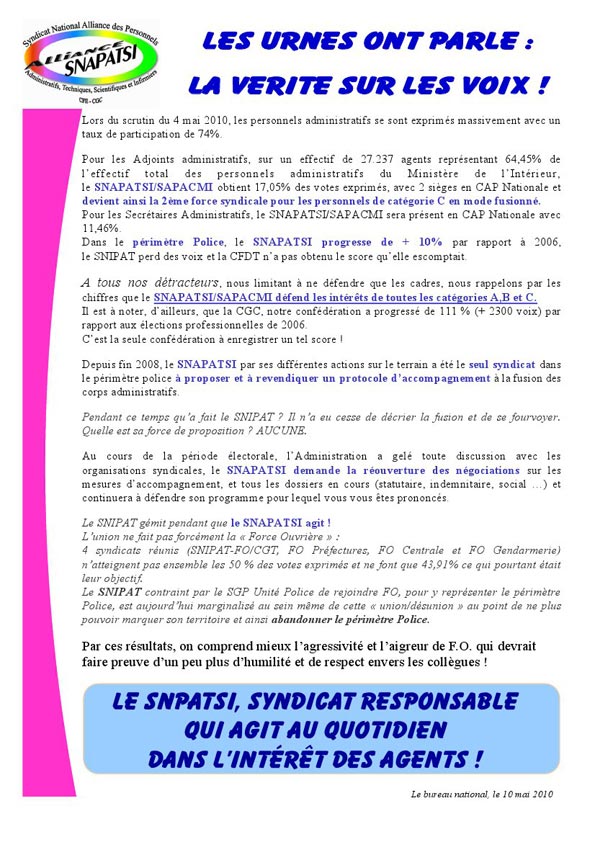 Tract Les urnes ont parlé